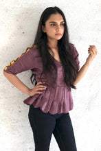 Load image into Gallery viewer, The Argyle Purple Peplum Top
